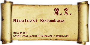 Misolszki Kolombusz névjegykártya